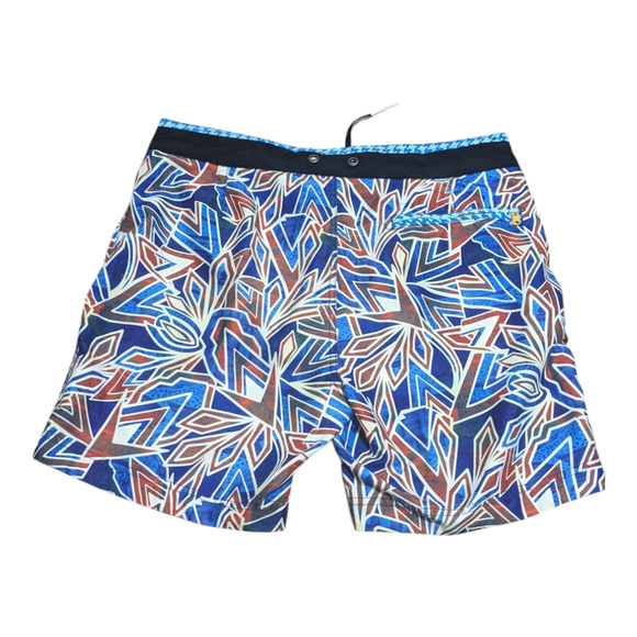 Robert Graham Men's Multicolor Drawstring Outdoor Pillars Swim Trunks Size 32 - Picture 2 of 6